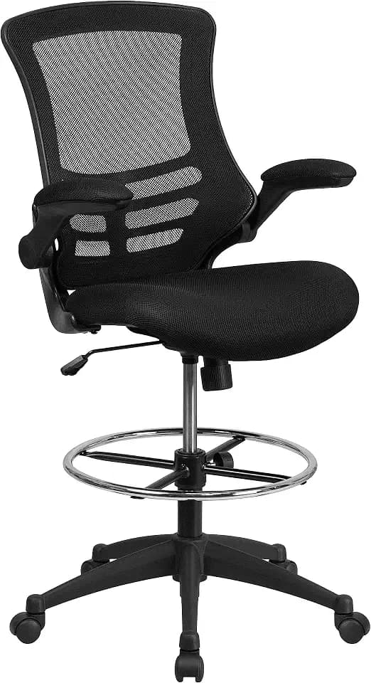 Flash Furniture Mesh Adjustable Ergonomic Drafting Chair, Black