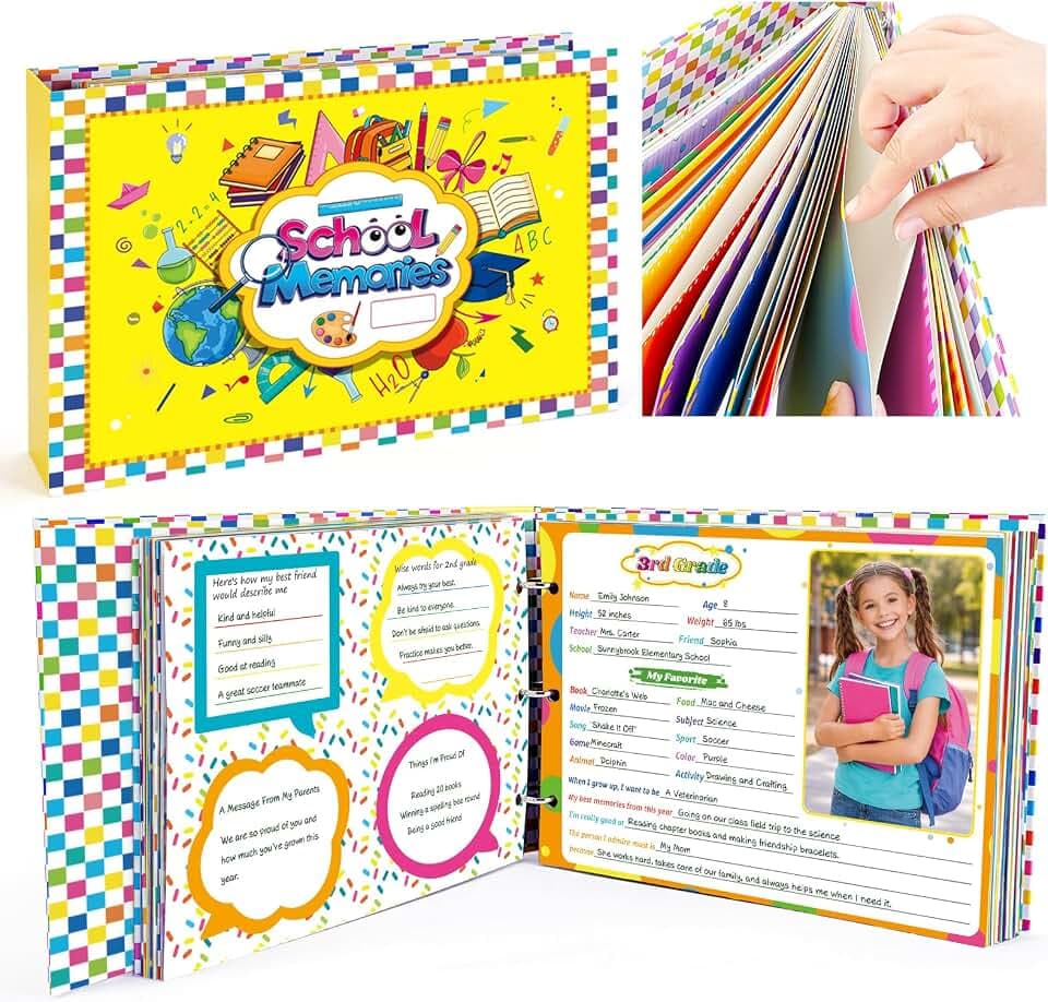 Large School Memory Book Keepsake Photo Album Scrapbook for Kids