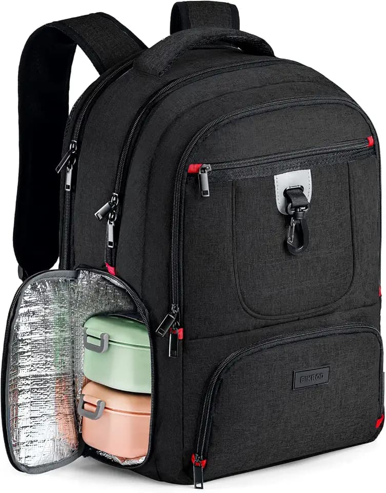 Rucksack Herren, Lunch-Schulrucksack Jungen , 17.3 Zoll Laptoptasche Teenager mit USB Ladeanschluss, Großer Wasserdichtem Daypack für Arbeit Reisen mit Anti Diebstahl Tasche