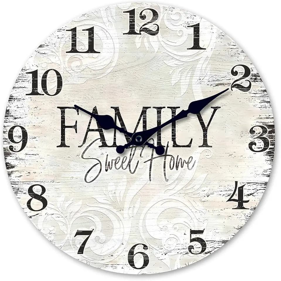 12 Inch Retro Wood Wall Clocks Battery Operated