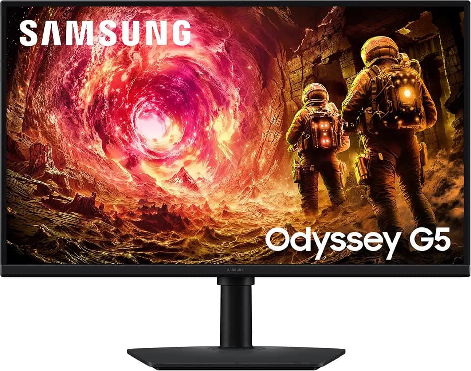 Samsung 27 Zoll Odyssey G50F Gaming Monitor, PC-Bildschirm mit IPS-Panel, 2.560 x 1.440 Pixel (QHD), 180 Hz, 1 ms (G/G), AMD FreeSync Premium, NVIDIA G-Sync, HDR10, LS27FG502EUXEN