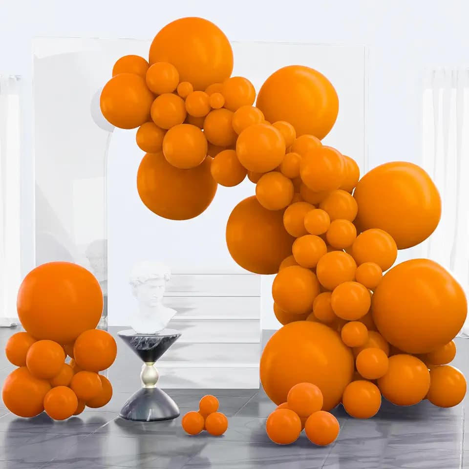 PartyWoo Burnt Orange Balloons 100pcs Terracotta Fall Color Different Sizes