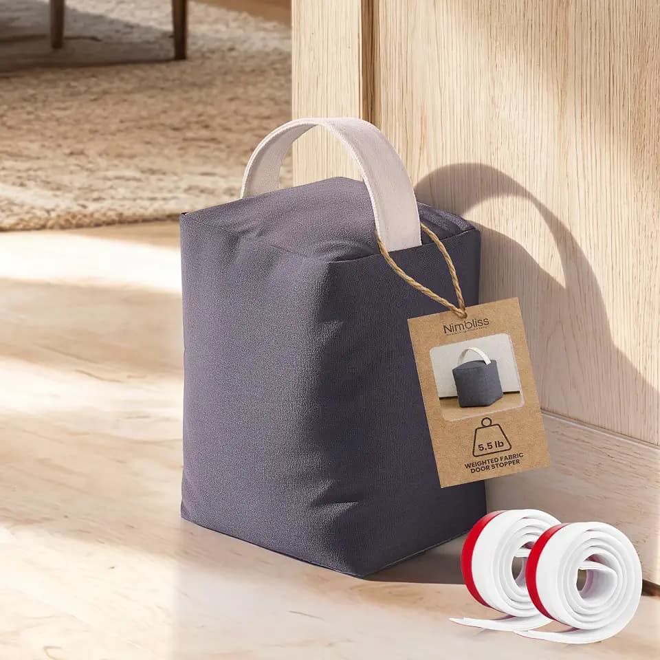 Weighted Door Stopper 5.5 lb – Heavy Duty Weighted Door Stop with Handle