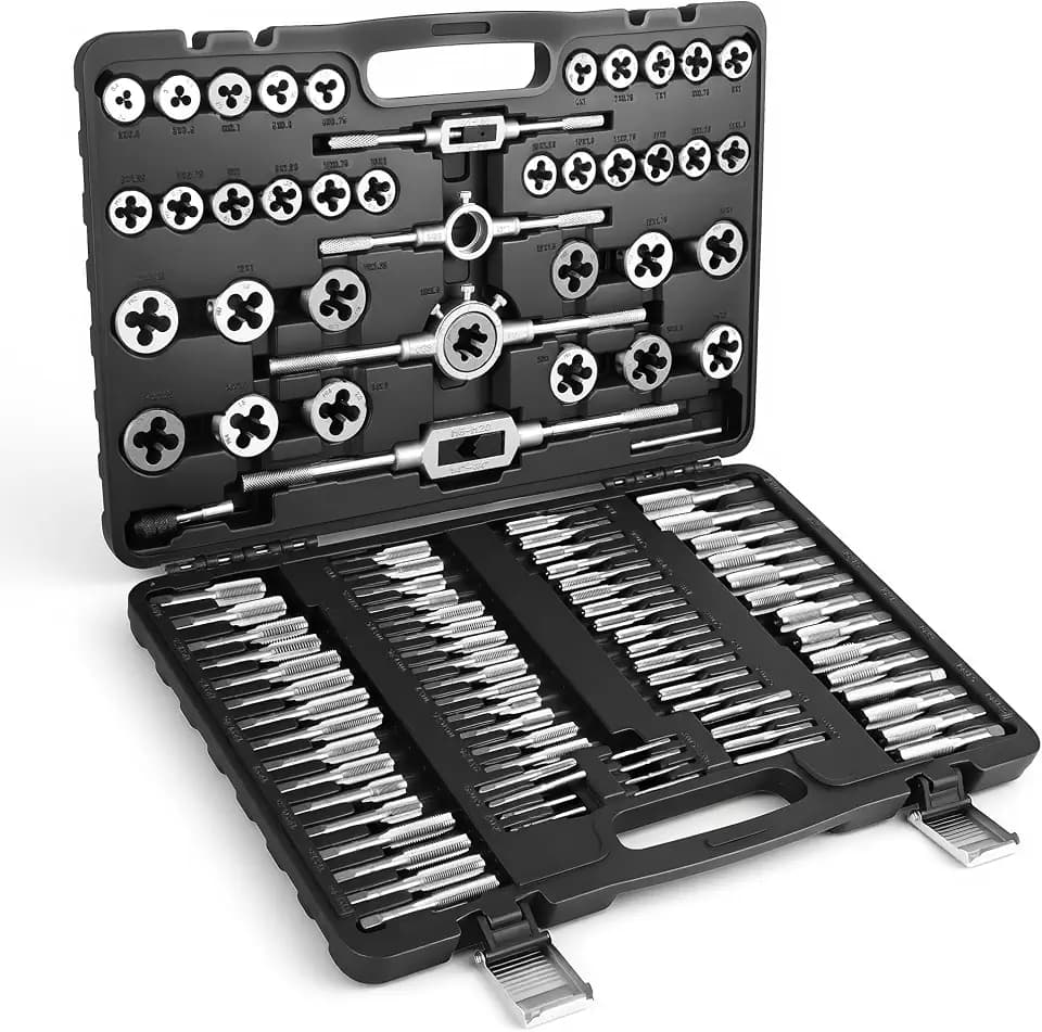 Anfrere 110pcs Tap and Die Set in Metric Sizes