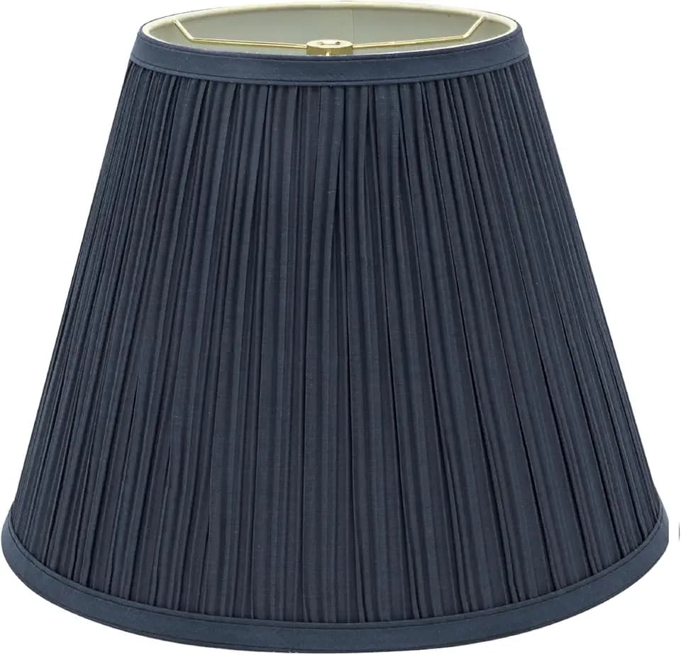 Aspen Creative 33051A, Hardback Empire Transitional Spider Lamp Shade, Mushroom Pleated Stone Blue, 7" Top x 13" Bottom x 10" Slant