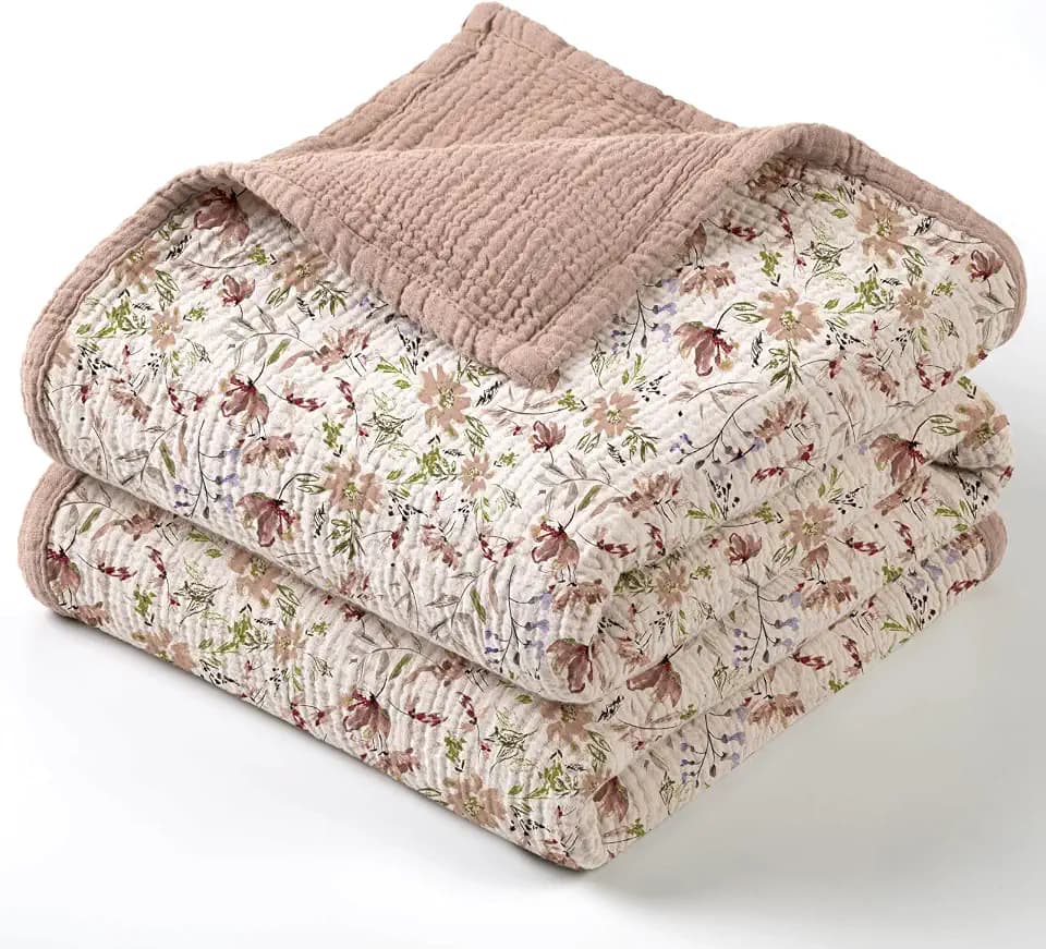 lulumoon Muslin Baby Blanket for Girls: Cotton Toddler Blanket for Daycare