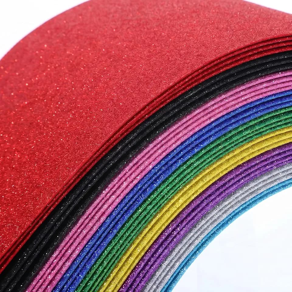 80 Pack Glitter Foam Sheets 8x12 Inch,10 Colors Sparkle EVA Craft