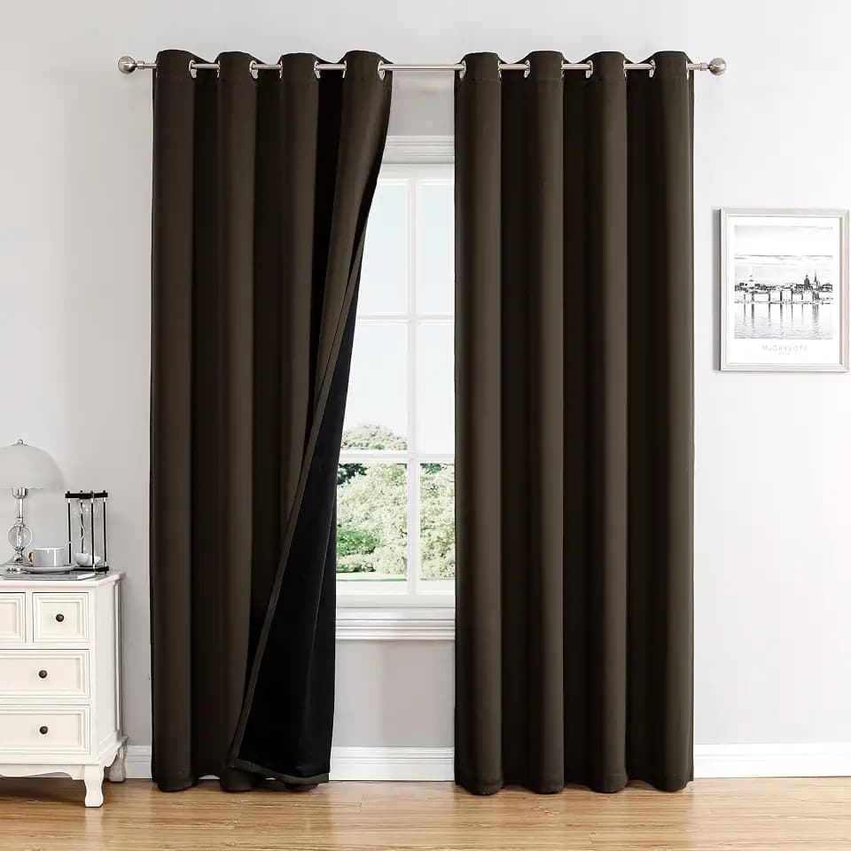ChrisDowa 100% Blackout Curtains for Bedroom 102 Inches Long 2 Panels Set