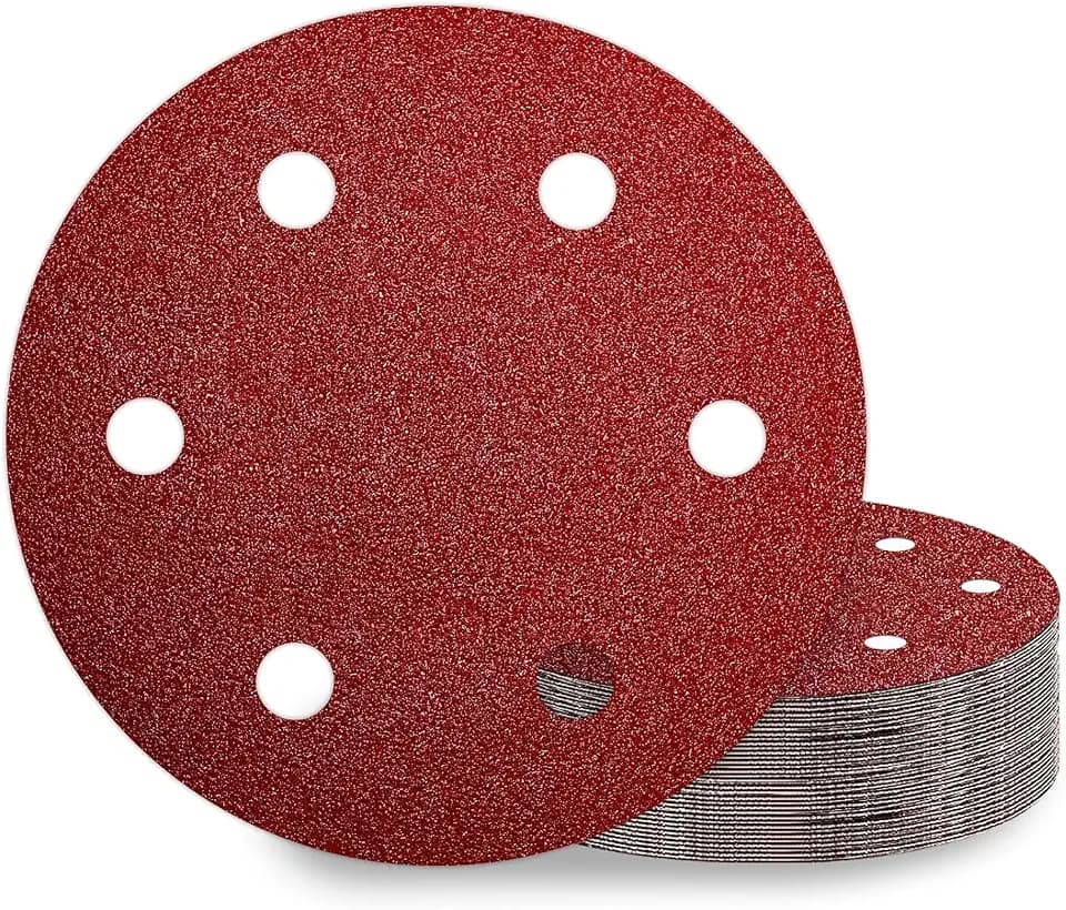9 Inch Sanding Disc 40 Grit Hook and Loop Sandpaper for 6 Holes Drywall Sander Remove Popcorn Ceiling Sheetrock (30 PCS)