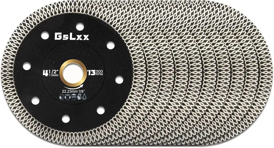 4 1/2 inch Diamond Tiles Saw Blades 4.5" Dry Wet Cutter Angle Grinder Diamond Blades for Porcelain Tiles Ceramic Marble Granite (115mm 10PCS)