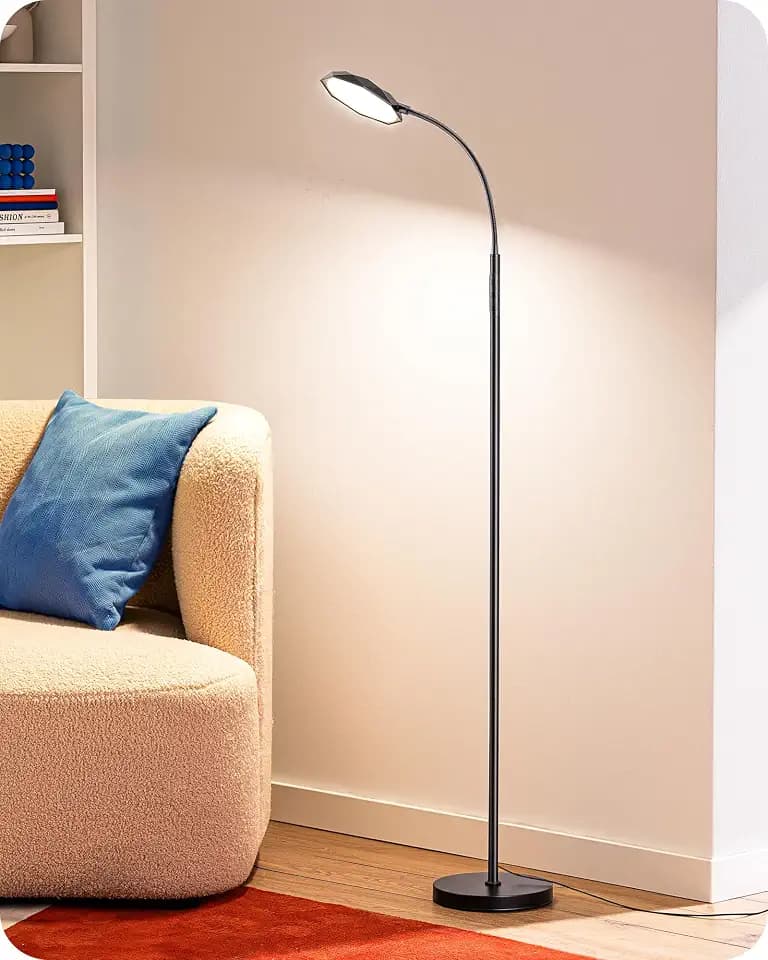 EDISHINE LED Floor Lamp 1300LM Super Bright Reading Floor Lamps Black