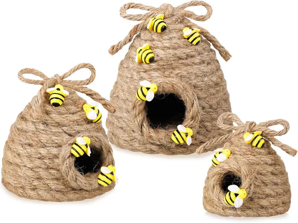 Jutom 3 Pcs Bee Hive Decor, Farmhouse Tiered Tray, Vintage Color, Simple