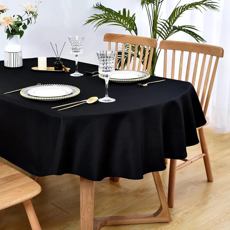 Wolkemer Oval Tablecloth 60 x 84 Inch Washable Fabric Table Cloth
