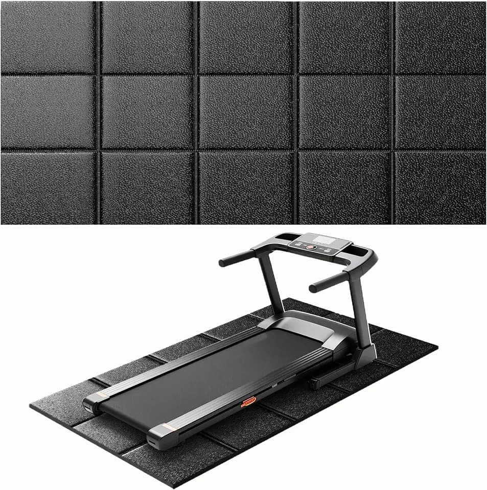 THAILE Laufbandmatte 200x100CM Bodenschutzmatte Unterlage für Fitnessgeräte