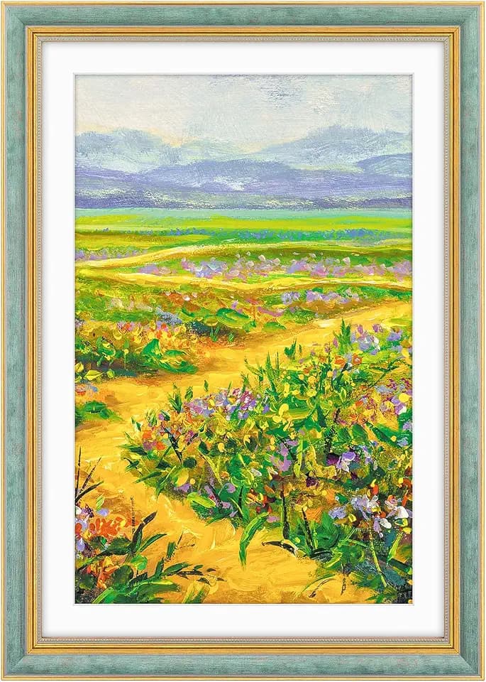 Golden State Art,13x19 Ornate Picture Frame Holds 11x17 Photo,Blue Gold