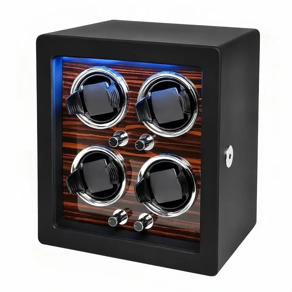 Watch Winder for 4 Automatic Watches, Rotating Watch Box 5 Rotation Modes