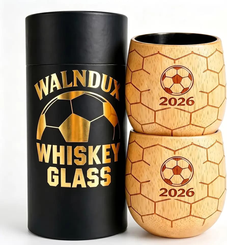 Upgraded Charred Whiskey Glasses Sets, Bourbon Drinking Glass, Bourbon Gifts for Men, Finished Wooden Old Fashioned Glass, Great Whiskey Gifts for Men, Dad, Or Brother (2 Pack)