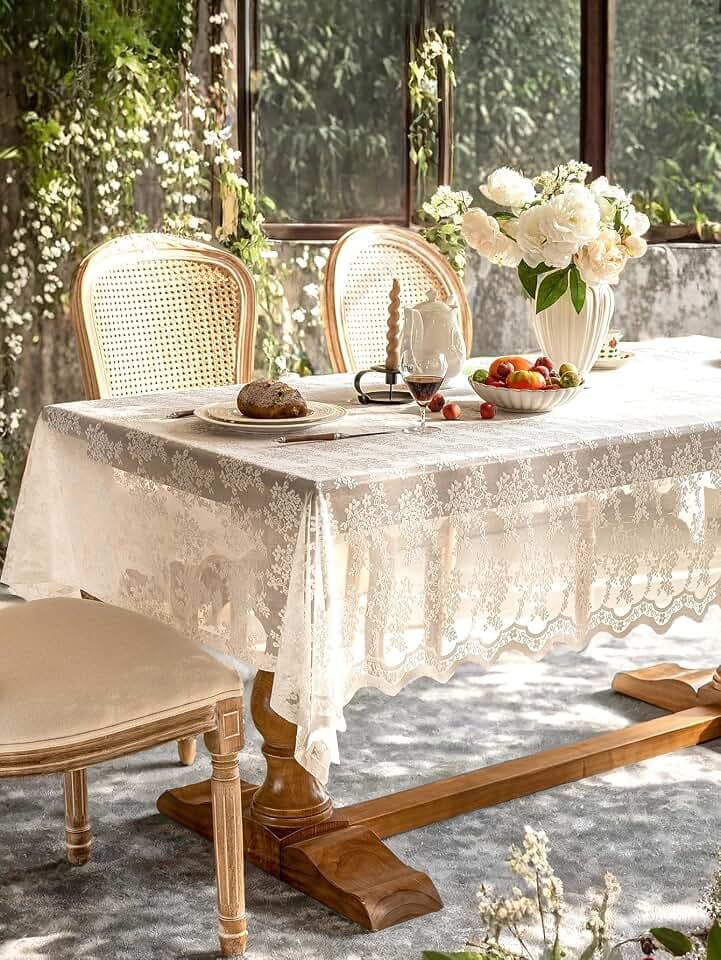 Lace Tablecloth Embroidery Floral,Table Cloth Rectangle Table