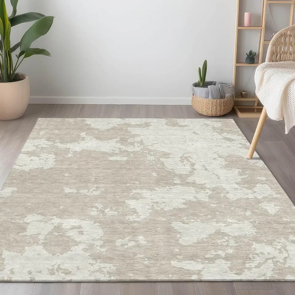 Addison Rugs Chantille ACN897 Beige 9' x 12' Indoor/Outdoor, Machine Washable, Easy Clean, Non Shedding, Bedroom, Living Room, Dining Room, Kitchen, Patio Rug