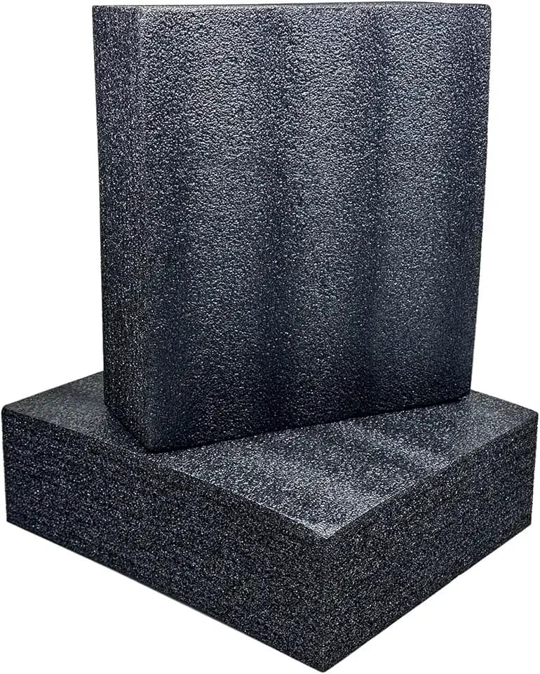 2PCS Cuttable Polyethylene Foam Block 12x10x3.5Inch Packing Sheet,9CM/3.5In Thick Padding Inserts Foam for DIY Crafts,Cases and Boxes Packing, Black