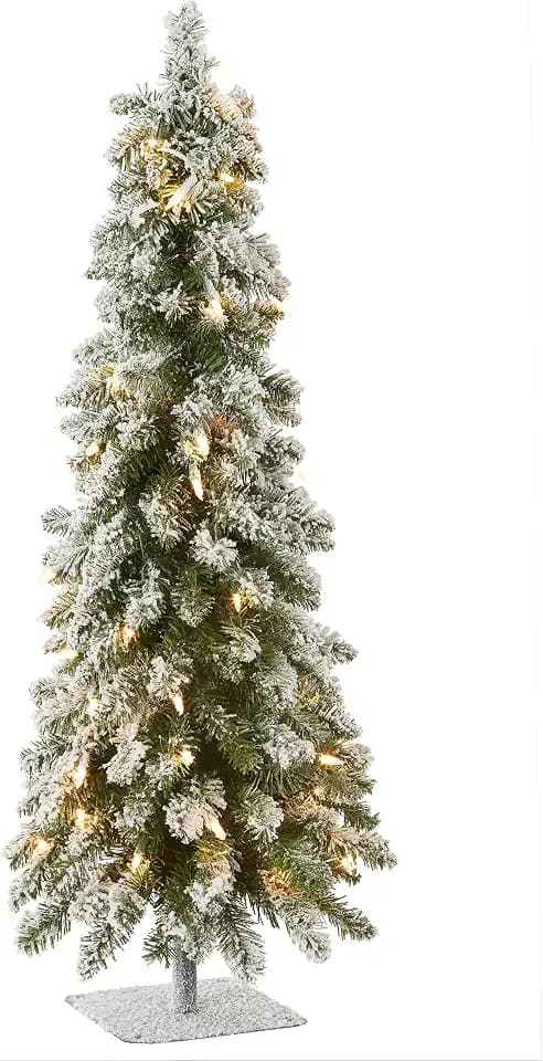 National Tree Company 3ft Pre-Lit Flocked Downswept Christmas Forestree