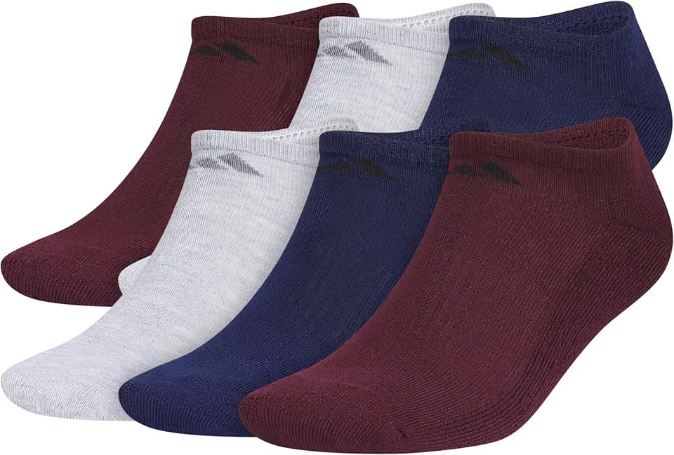 adidas Men's Athletic Cushioned No Show Socks 6 Pairs