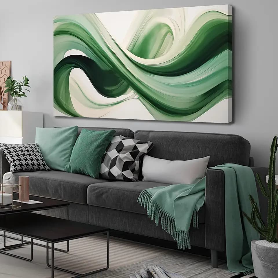 JuhaiArt Abstract Wall Art White Artwork Art for Office