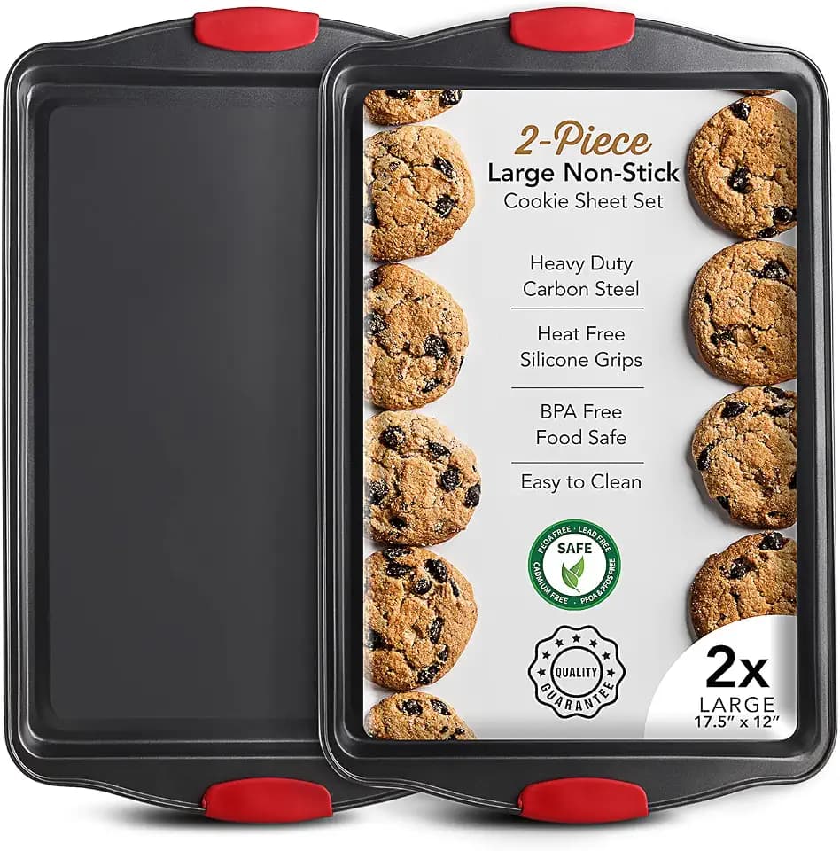 Eatex Baking Sheet Set, 2 Piece Baking Pans Set, Cookie Sheets for Baking