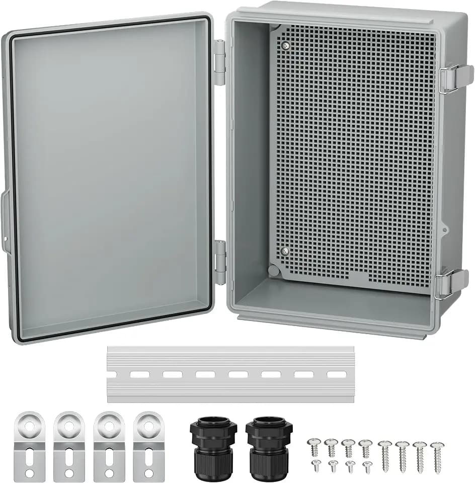 Joinfworld Waterproof Box for Electronics Outside 11.4x7.5x5.5 Outdoor Weatherproof Electrical Box Plastic Weather Proof Nema 4 Enclosure