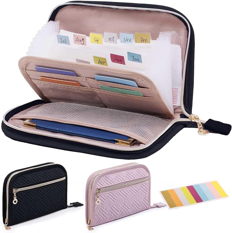 Small Accordion File Organizer, 8x5.5 Receipt Organizer for Business,Travel