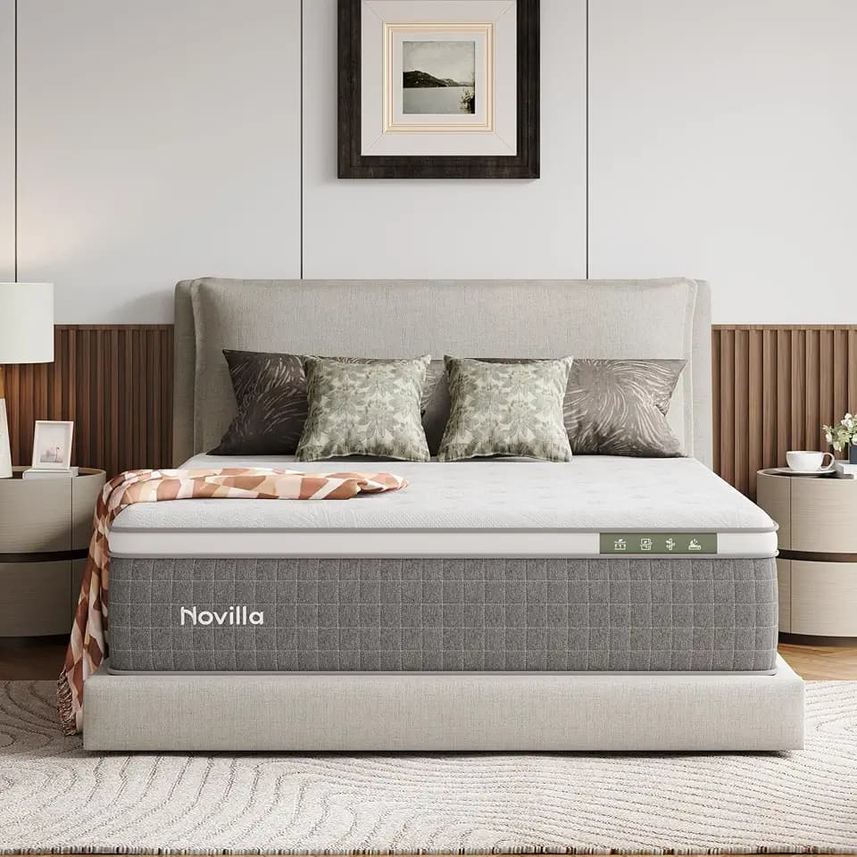 Novilla 14 Inch Queen Size Mattress,Hybrid Queen Gel Memory Foam Mattress