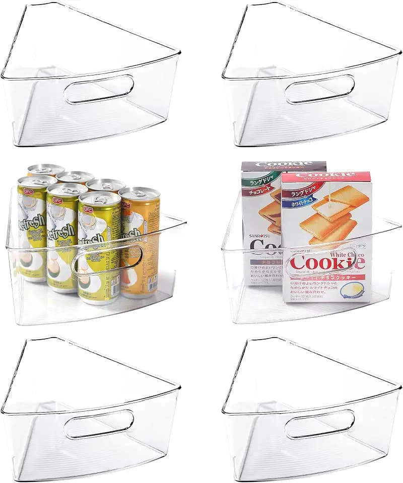 Leeden Lazy Susan Cabinet Organizer, 1/8 Wedge Bins for 32in, 6 Pack