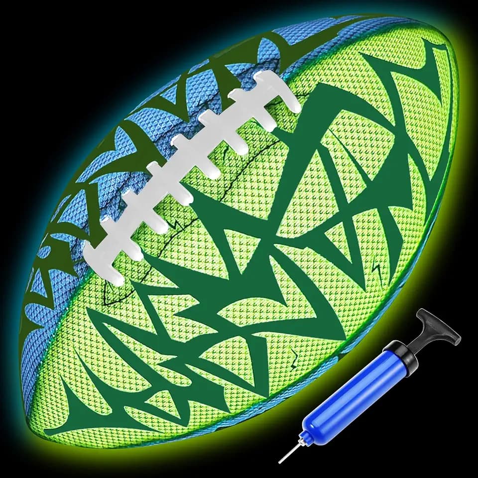Jasonwell Glow in The Dark Football - Strong Grip Light Up Football Toy Stuff Gift Outdoor Sports Ball for Boys Kids Teen Junior Youth Adult Christmas Birthday Gifts for Ages 6-8 8-12 13+ Year Old