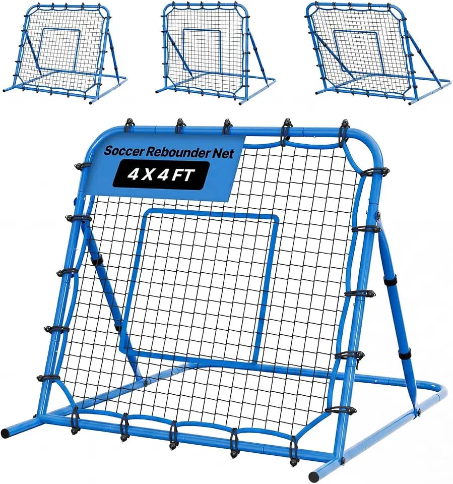 VEVOR Soccer Baseball Rebounder Net, Quick-Switch Angle Soccer Softball Rebounder for Control, Passing Practice, Premium Lacrosse Rebounder Net, Easy Setup Soccer Training Equipment for Teens&Adults