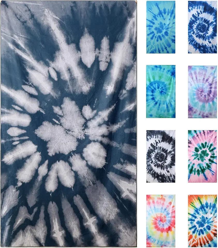 Jessy Home 4 Pack Large Beach Towel Set,40"X70" Oversized Tie-Dye Beach Towels for Women,Sand Free,Soft & Quick Dry Absorbent,Multi-Color Towel for Beach Travel Swim & Stylish Cover Up-Grey White