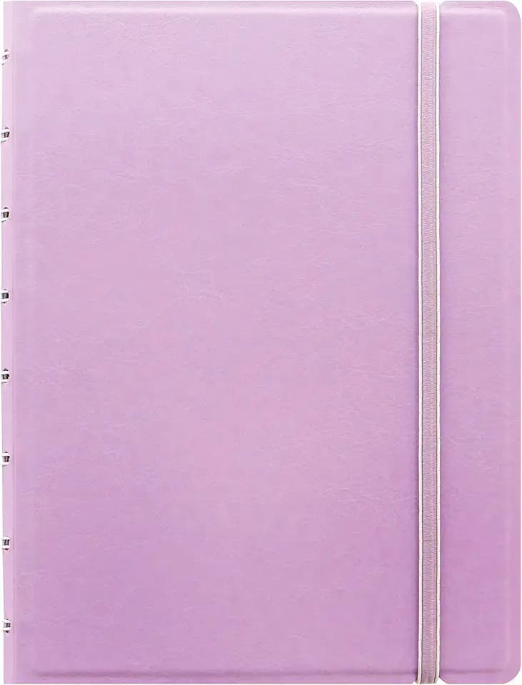 FILOFAX Refillable Pastel Notebook, A5 (8.25" x 5") Orchid - 112 Cream moveable pages - Index, pocket and page marker (B115054U)