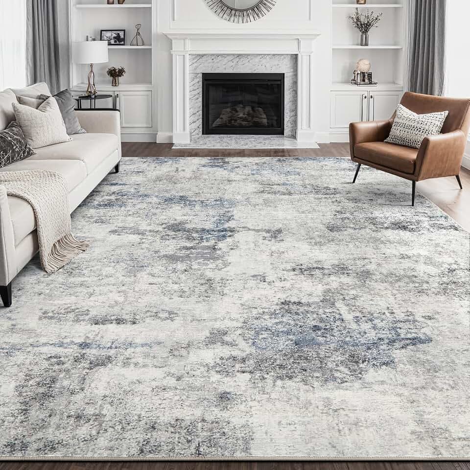 DMOYEST 9x12 Area Rug for Living Room Washable Abstract Indoor Carpet