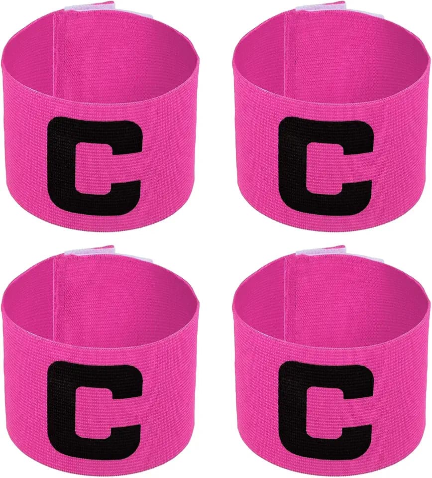 PATIKIL Soccer Captain Armband, 4 Pcs Nylon Elastic Protective Arm Badge for Youth Adult Team Training