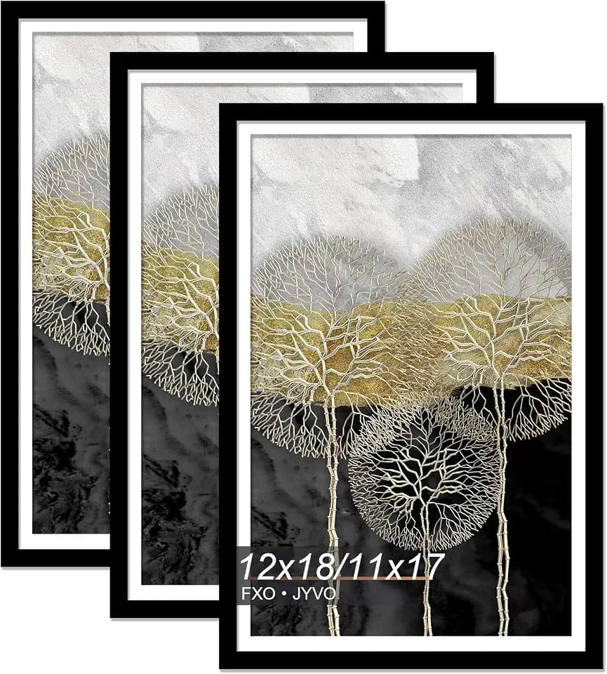 12x18 Picture Frame Set of 3 for Photo Poster Horizontally/Vertically