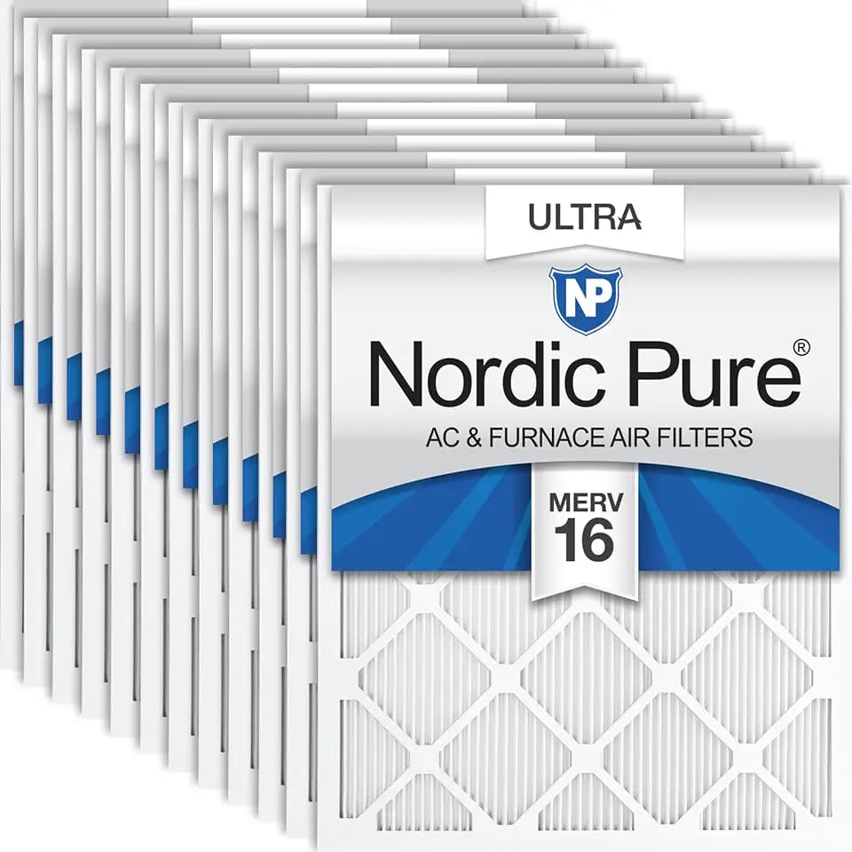 Nordic Pure 12x12x1 Pleated Ultra MERV 16 AC Furnace Air Filters 12 Pack