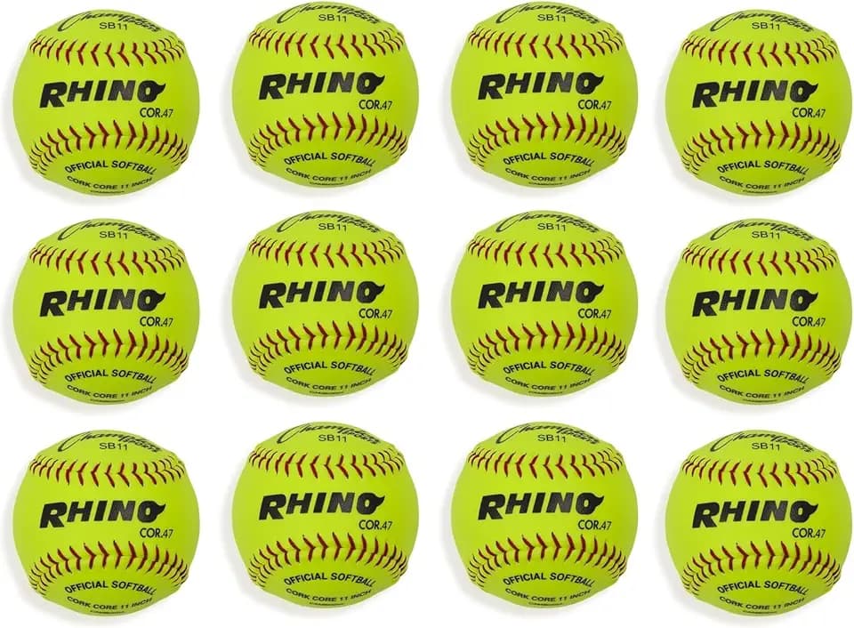Champion Sports Softballs – Leather & Synthetic Options for Practice or Games, Multiple Sizes