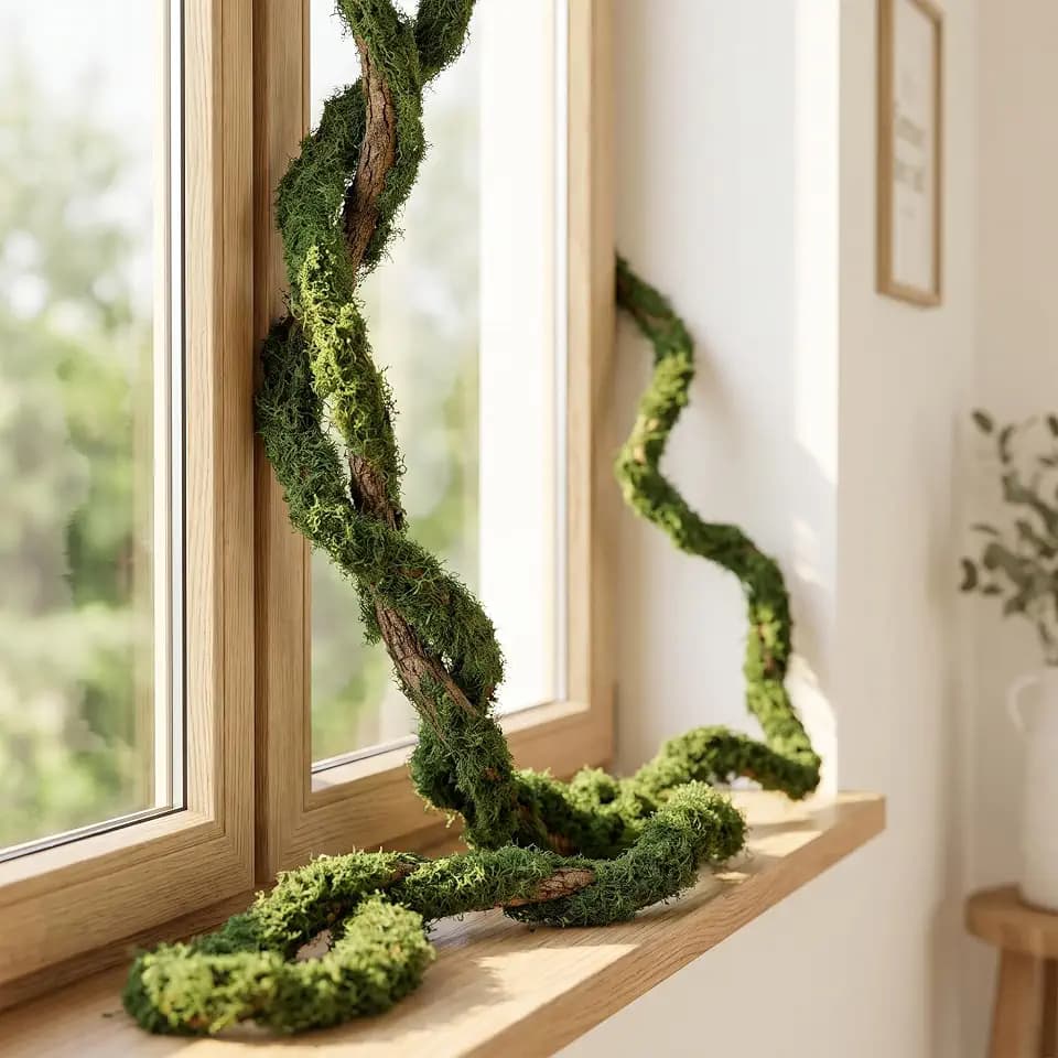 Artificial Moss Tree Branches, 2 Pack 118" Bendable Fake Jungle Vines