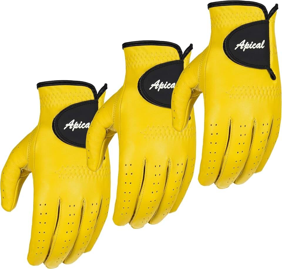 Premium 100% Cabretta Leather Golf Glove for Men – Stable Grip, Soft Feel, Durable Fit – Left Hand Golf Glove for Right-Handed Golfers – Value 3 Pack (Regular Sizes)