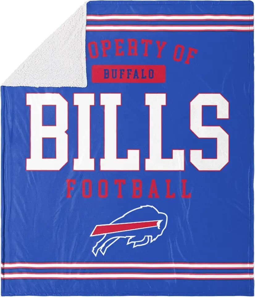 FOCO Buffalo Bills NFL Team Property Of Sherpa Fleece Blanket