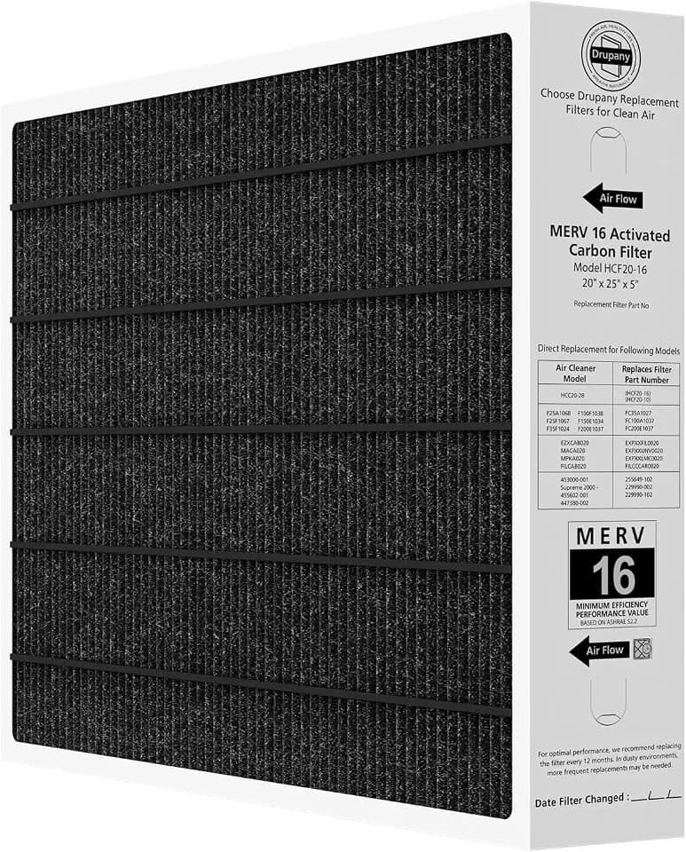1 Pack 20x25x5 MERV 16 Air Filter for Lennox HCC20-28 HVAC System
