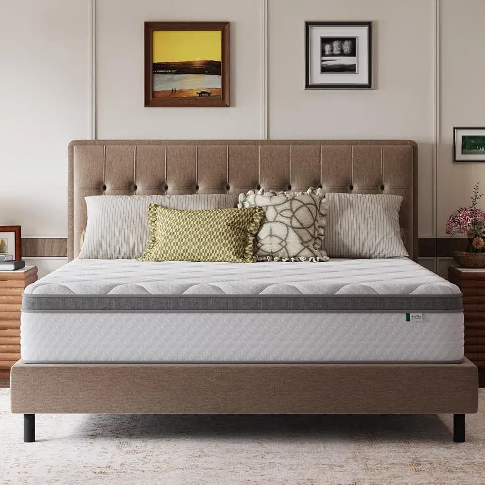 Novilla 12 Inch King Size Mattress, Hybrid Medium Mattress, Pressure Relief