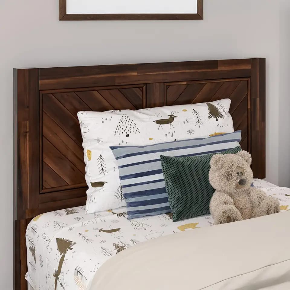 AFI, Canyon Twin Solid Wood Rustic Farmhouse Headboard, Barnwood