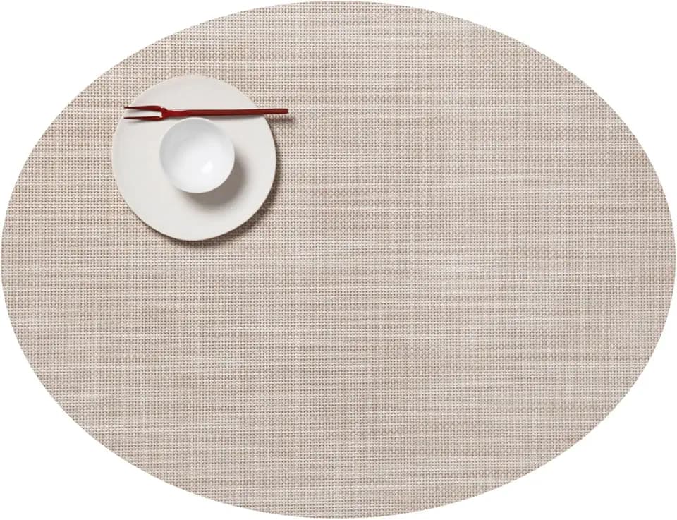 Chilewich Mini Basketweave Placemats, Woven Oval Placemats Set of 4