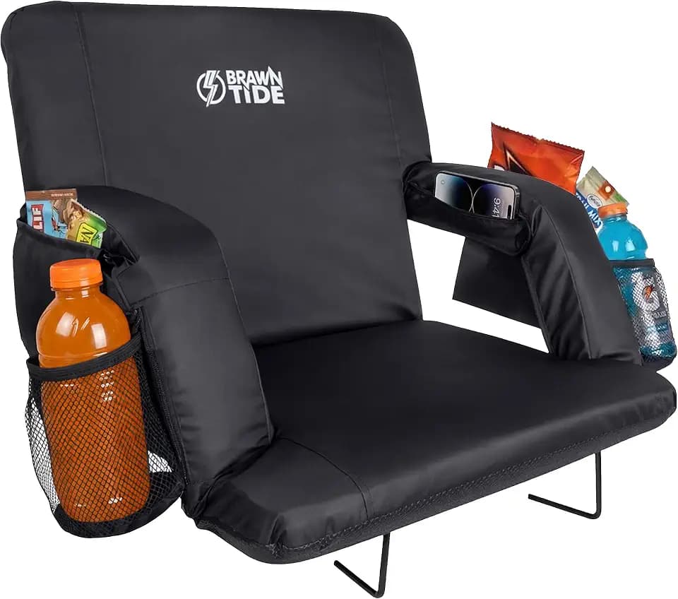 BRAWNTIDE Stadium Seat for Bleachers with Back Support - 3" Foam Cushion