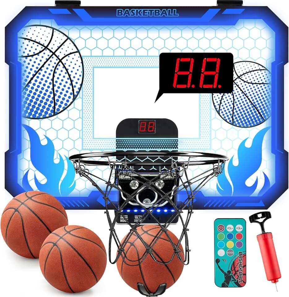 VROGTIK Indoor Basketball Hoop for Kids with Led Lights and Scoreboard